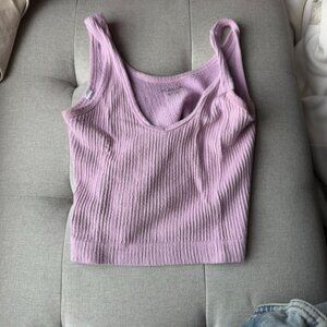Purple Out From Under Drew Seamless Ribbed Cropped Tank Top